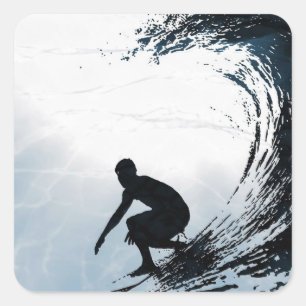 Big Wave Surfer Vierkante Sticker