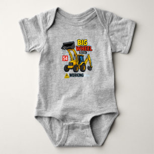 Big Wheel Construction Truck Design Romper
