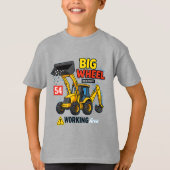 Big Wheel Construction Truck Grafisch ontwerp T-shirt (Voorkant)