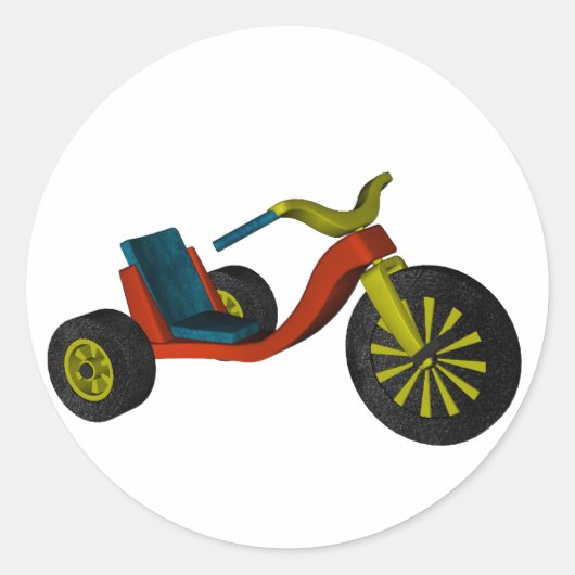 Big Wheel Ronde Sticker (Voorkant)