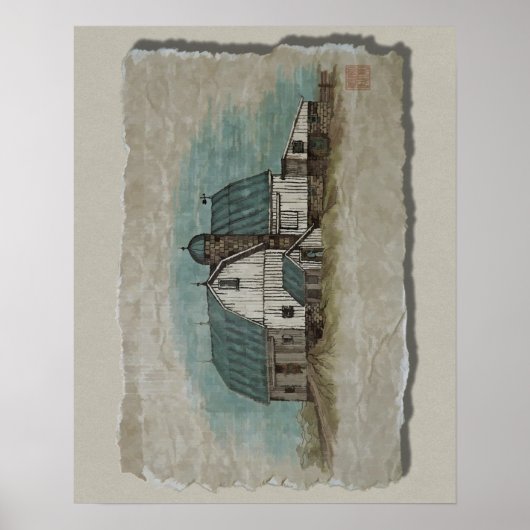 Big White Amish Barn Poster (Voorkant)