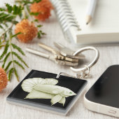 Big White Betta Splendens Fish Sleutelhanger (Voorkant Rechts)