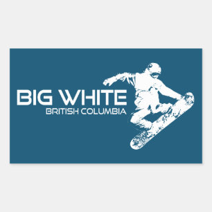 Big White British Columbia Snowboarder Rechthoekige Sticker