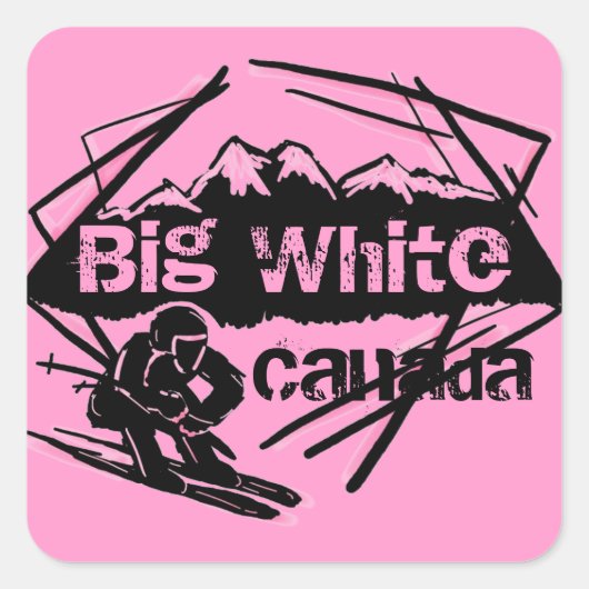 Big White Canada ski roze stickers (Voorkant)