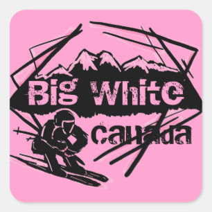 Big White Canada ski roze stickers