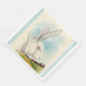  Big White Easter Rabbit Light Blue Servet (Hoek)