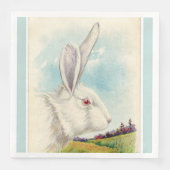 Big White Easter Rabbit Light Blue Servet (Voorkant)