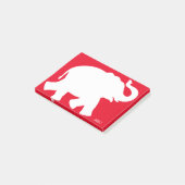 Big White Elephant Silhouette op Red Post-it® Notes (Schuin)
