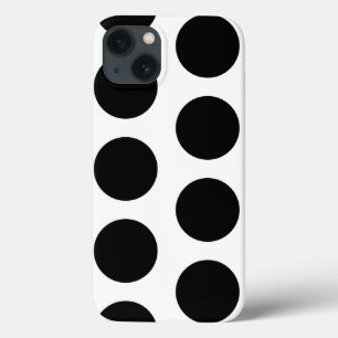 Big White en Black Polka Dots iPhone 13 Hoesje
