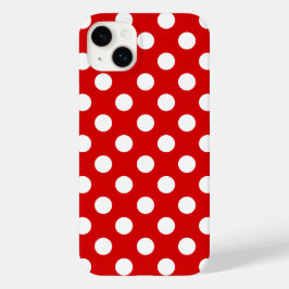 Big White Polka Dots on Beauful Red Case-Mate iPhone 14 Plus Hoesje