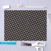 Big White Polka Dots on Black Tissuepapier (Craft)