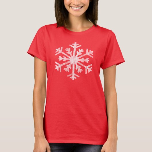 Big White Snowflake kerst T-shirt (Voorkant)