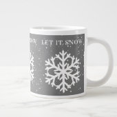 Big White Snowflake, LAAT IT GRIJS EN Wit Extra Grote Beker (Rechts)