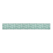 Big White Snowflakes Falling Green Background Grosgrain Lint (Voorkant)