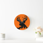 BIG WHITETAIL BUCK WALL CLOCK RONDE KLOK (Huis)
