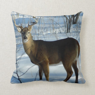 Big Whitetail Deer (Winter) Pillow Kussen
