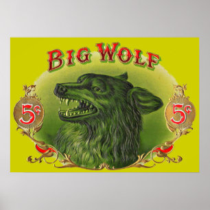 Big Wolf sigarenlabel Poster