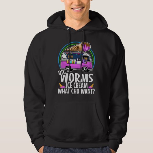 Big worms ice cream truck  3 hoodie (Voorkant)