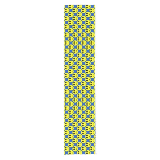 Big Yellow Allover Blue-Table Runner Korte Tafelloper (Voorkant)