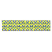 Big Yellow Allover Blue-Table Runner Korte Tafelloper (Horizontaal)