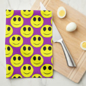 Big Yellow Allover Paars-Kitchen Towel Theedoek (Quarter Fold)