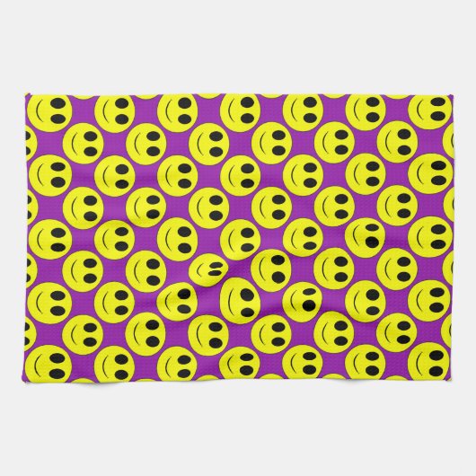 Big Yellow Allover Paars-Kitchen Towel Theedoek (Horizontaal)