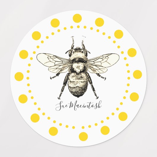 Big Yellow Bee Labels (Design 1)