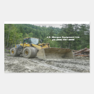 Big Yellow Bulldozer Tractor Heavy Equipment Rechthoekige Sticker