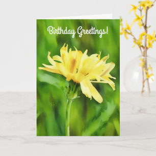 Big Yellow Dandelion Flower Birthday Kaart