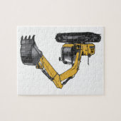 Big Yellow Excavator Legpuzzel (Horizontaal)