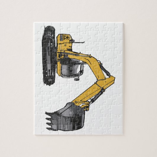 Big Yellow Excavator Legpuzzel (Verticaal)