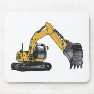 Big Yellow Excavator Muismat