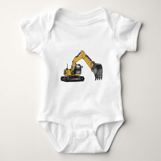 Big Yellow Excavator Romper (Voorkant)