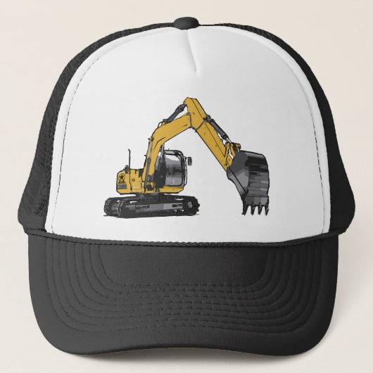 Big Yellow Excavator Trucker Pet (Voorkant)