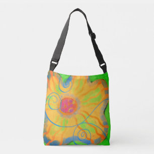 Big Yellow Flower Abstract Art Crossbody Tas