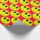 Big Yellow Happy Face Allover Cadeaupapier (Hoek)