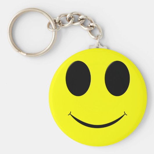 Big Yellow Happy Face-Button Sleutelhanger (Voorkant)