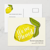 Big Yellow Lemon Bewegende Aankondiging Briefkaart (Voorkant / Achterkant)