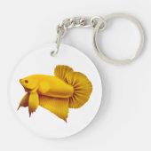 Big Yellow Mustard Betta Fish Sleutelhanger (Achterkant)