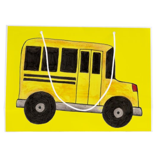 Big Yellow School Bus Driver Teacher Education Large Cadeautasje (Achterkant)