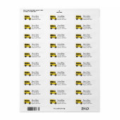 Big Yellow School Bus Driver Teacher Labels (Full Sheet)