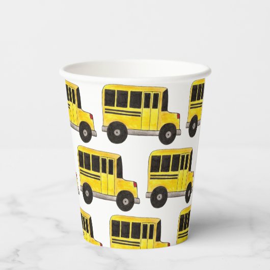 Big Yellow School Bus Teacher Driver Education Papieren Bekers (Achterkant)