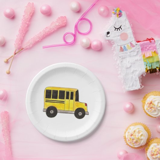 Big Yellow School Bus Teacher Driver Education Papieren Bordje (Feest)