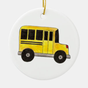 Big Yellow School Bus Teacher Driver Gift Keramisch Ornament
