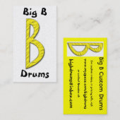 BigBdrumslogo2, Big B, Drums Visitekaartje (Voorkant / Achterkant)