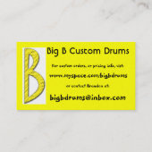 BigBdrumslogo2, Big B, Drums Visitekaartje (Achterkant)
