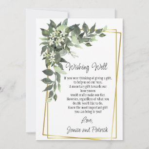 Bigende bloemen Greenery Foliage Wishing Well Card Kaart