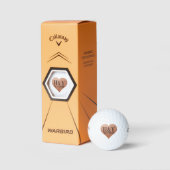 Bigende Initiaal Monogram Datum Koper Heart Golfballen (Verpakking)