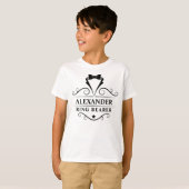 Bigende Ring Bearer Black Tuxedo Stropdas White T-shirt (Voorkant volledig)