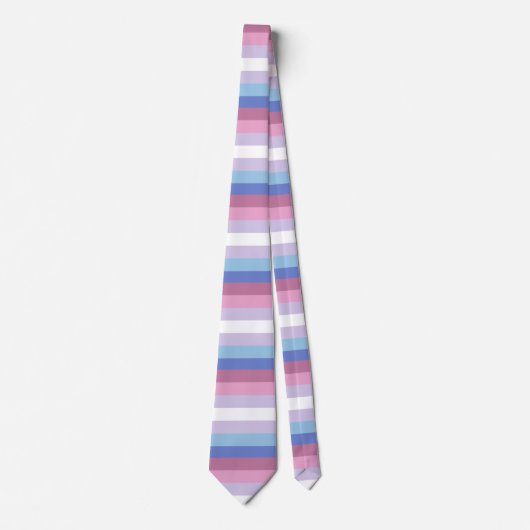 Bigender Flag Striped Pride Stropdas (Voorkant)